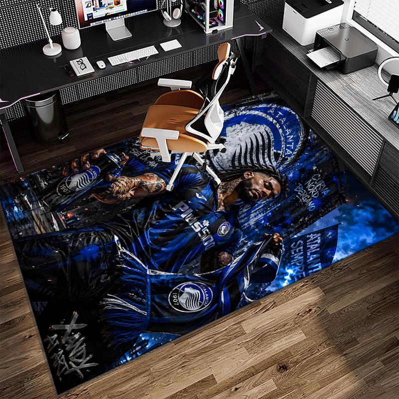 1PC Football Atalanta Rug Game Carpet, Floor Mat for Bedroom Living Room Entryway Rug, Home Decor Idea Gift for Christmas Birthday