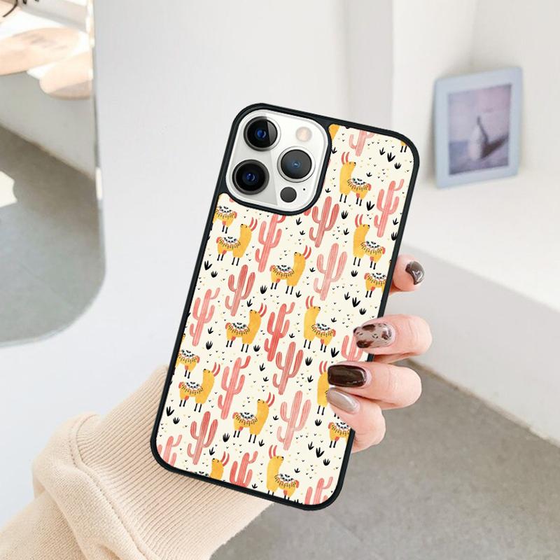 Llama Alpaca Pattern Phone Case For iPhone 17 Air 16 15 14 11 12 13 Pro MAX Plus Coque Cover Shell
