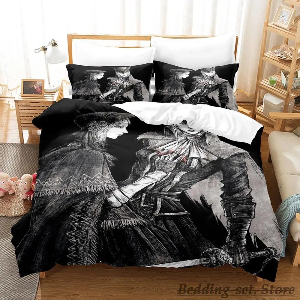 New Bloodborne Lady Bedding Set Single Twin Full Queen King Size Bed Set Adult Kid Bedroom Duvetcover Sets Anime Game