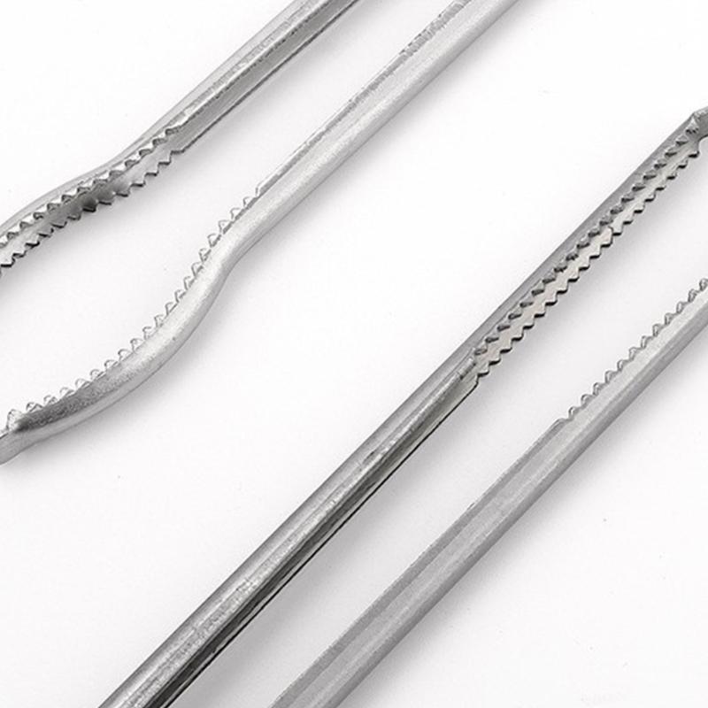 Eel Kitchen Accessories Red Handle Stainless Steel Multifunction Antislip Clip Sea Eel Tongs Fishing Catching Tool Tooth