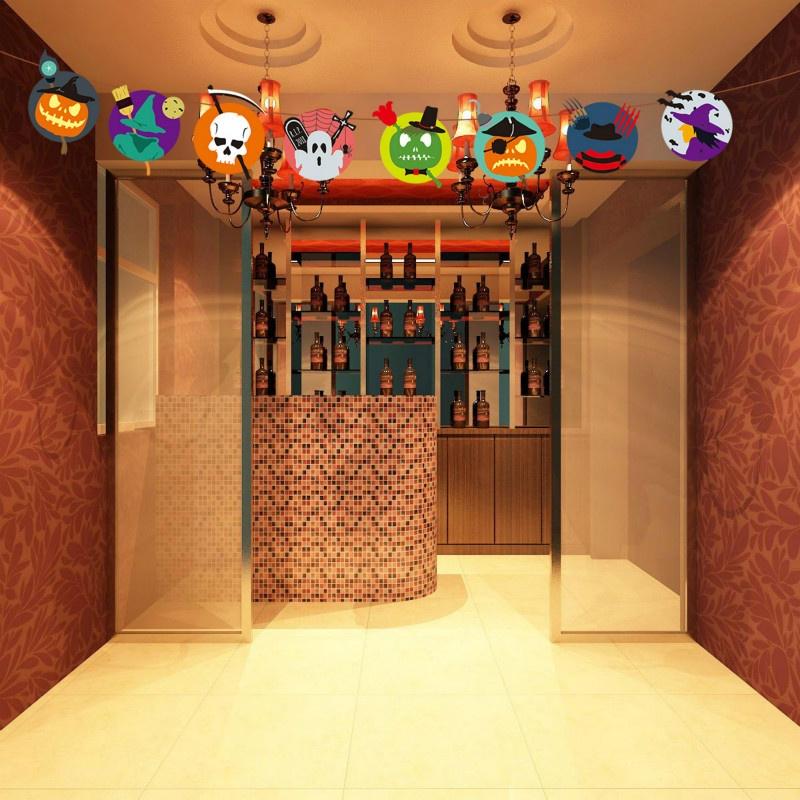 1pcs Length 300cm Halloween Decoration Banner Pumpkin Ghost Party Decoration Hanging Flag Home Decor