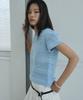 Lense Pointelle Boucle Knit Blue