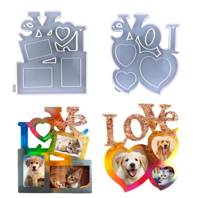 Photo Frame Decoration Silicone Mold LOVE Epoxy Jewelry Mold Resin Casting Pendant Mold Suitable for Diy Resin Crafts