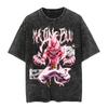 Unisex Oversized Washed Dragon Ball Anime Parentchild Tshirt Man Women Short Sleeve Streetwear Loose Casual Summer Yk