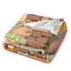 Cute Capybara Blanket  Fuzzy Throw Blankets Bedroom Sofa Decoration Soft Warm Bedspreads