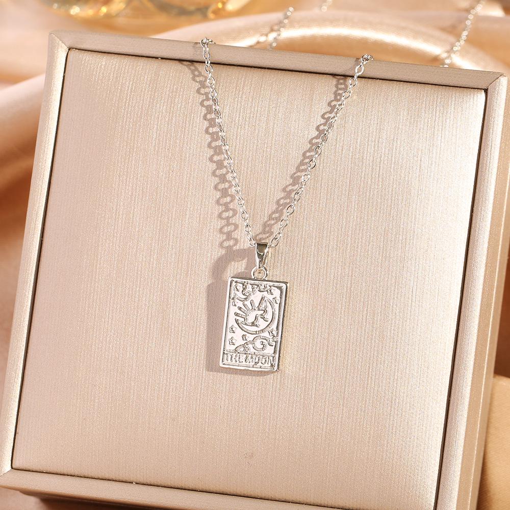 

Ретро Таро Солнце Луна Звезды Подвеска Ожерелье - Цепочка из титановой стали