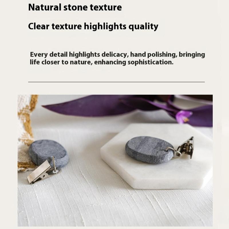 Outdoor Tablecloth Clamps With Creative Marble Weights For Securing Fabric On Picnics And Indoor Dining Practical Decors