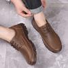 Fashion Thick Sole Plain Work Men's Leather Shoes Lace Up Oxfords Social Footwear Offer Classic Original Summer Sale Pu Male Casual Shoe
