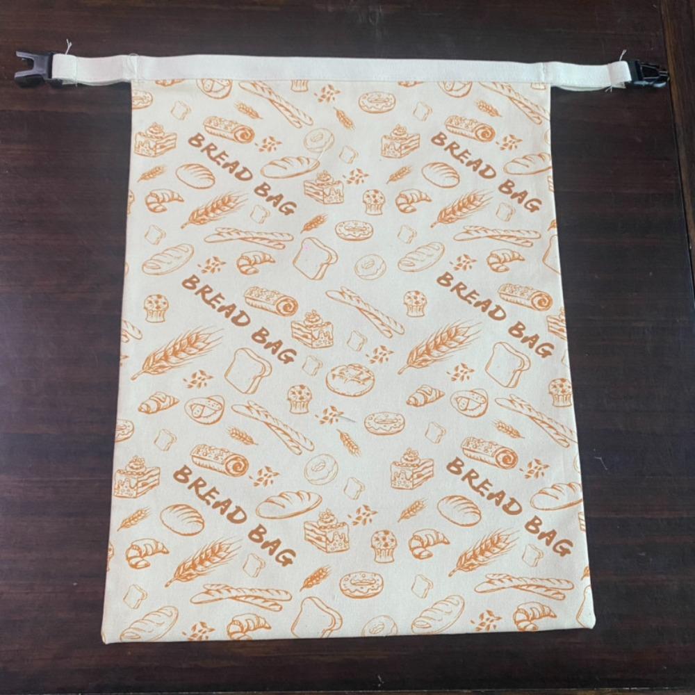 Reusable Beeswax Bread Bags Beeswax Coated Cotton Bread Storage Bags 43*33cm Zipper Closure Fresh-Keeping Bread Bags Freezer Use