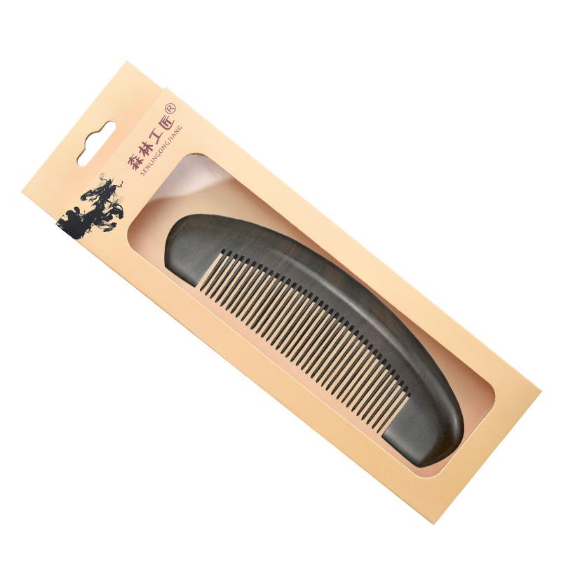 Moon-Shaped Solid Wood Comb for Men and Women – Deep Precious Treasure, Home Daily Use, Engraved Design