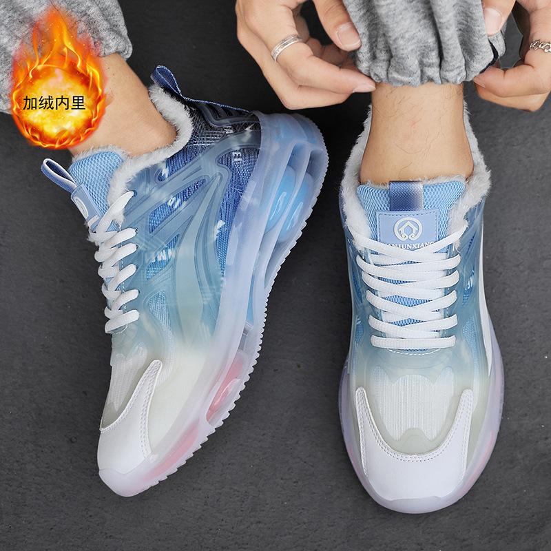 Cheap Winter 22 New Fleece Thickened Warm Cotton Shoes Sports Leisure Running To Increase the Height of Daddy Trendy Shoes
