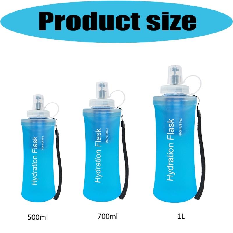 Folding Outdoor Water Bottle With Builted In Filter Light Weight Portable Water Bottle For Hiking Camping And Sports