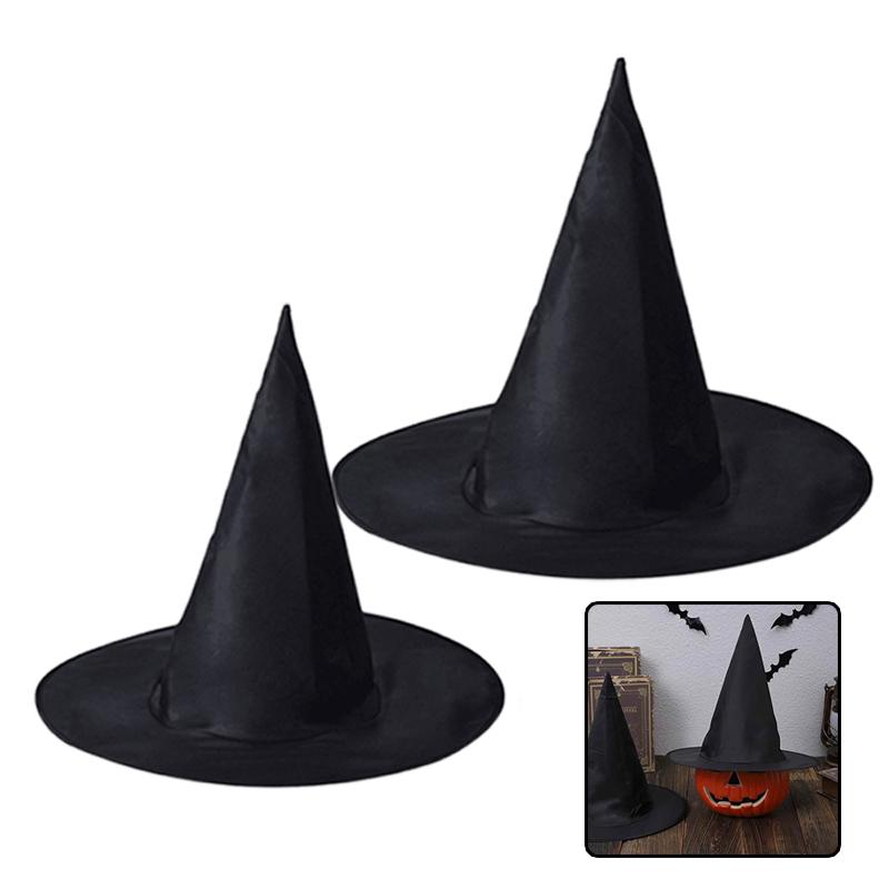 3pcs/set Halloween Witch Hat Black Folds Wizard Hats Halloween Decorations Masquerade Party Carnival Costume Cosplay Props TMZ