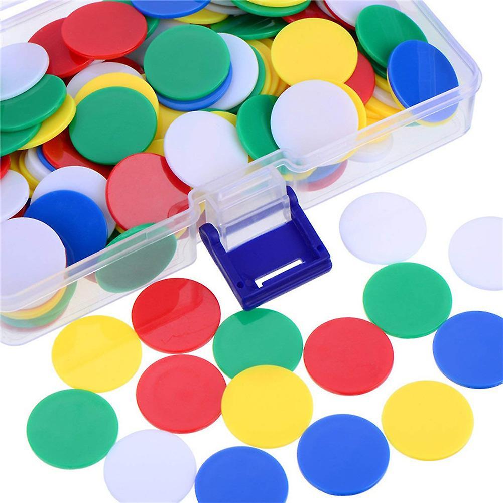 100 fichas de plástico transparentes de 19 mm y 4 colores para contar, marcadores para juegos de póker matemático.