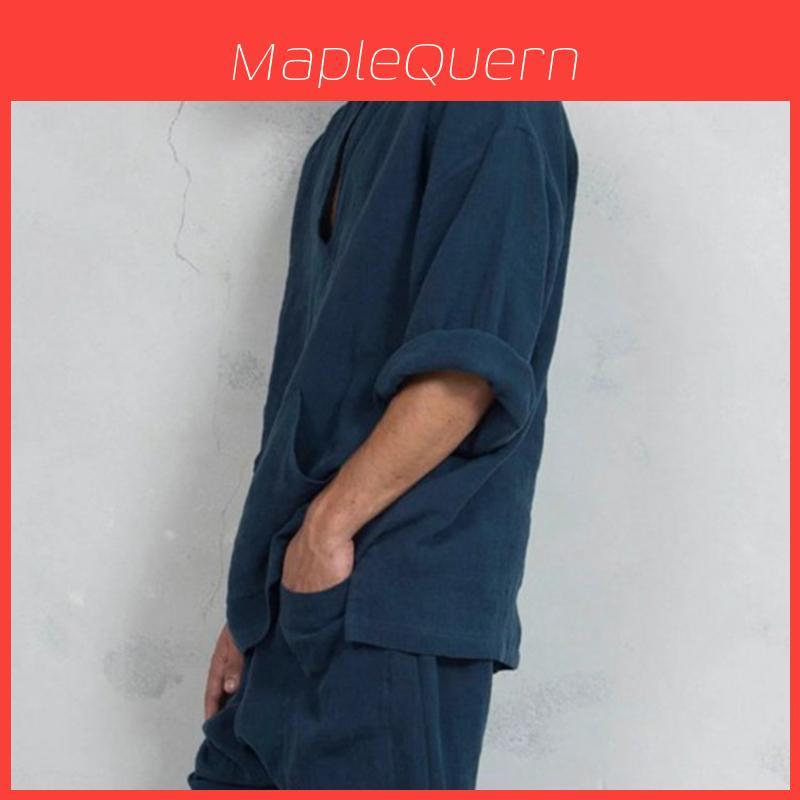 Premium Men's Long Sleeve Linen Shirt With Loose Fit For Casual Summer Comfort