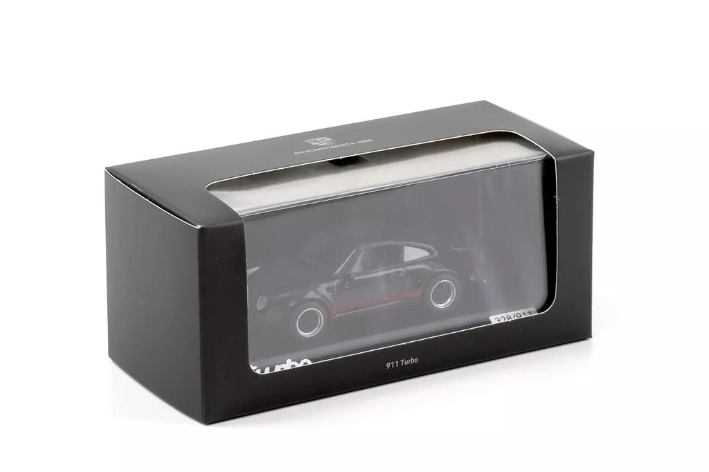 Dealer Model 1/43 Porsche 911 930 Turbo 50th Anniversary Black Porsche Design Miniature Car