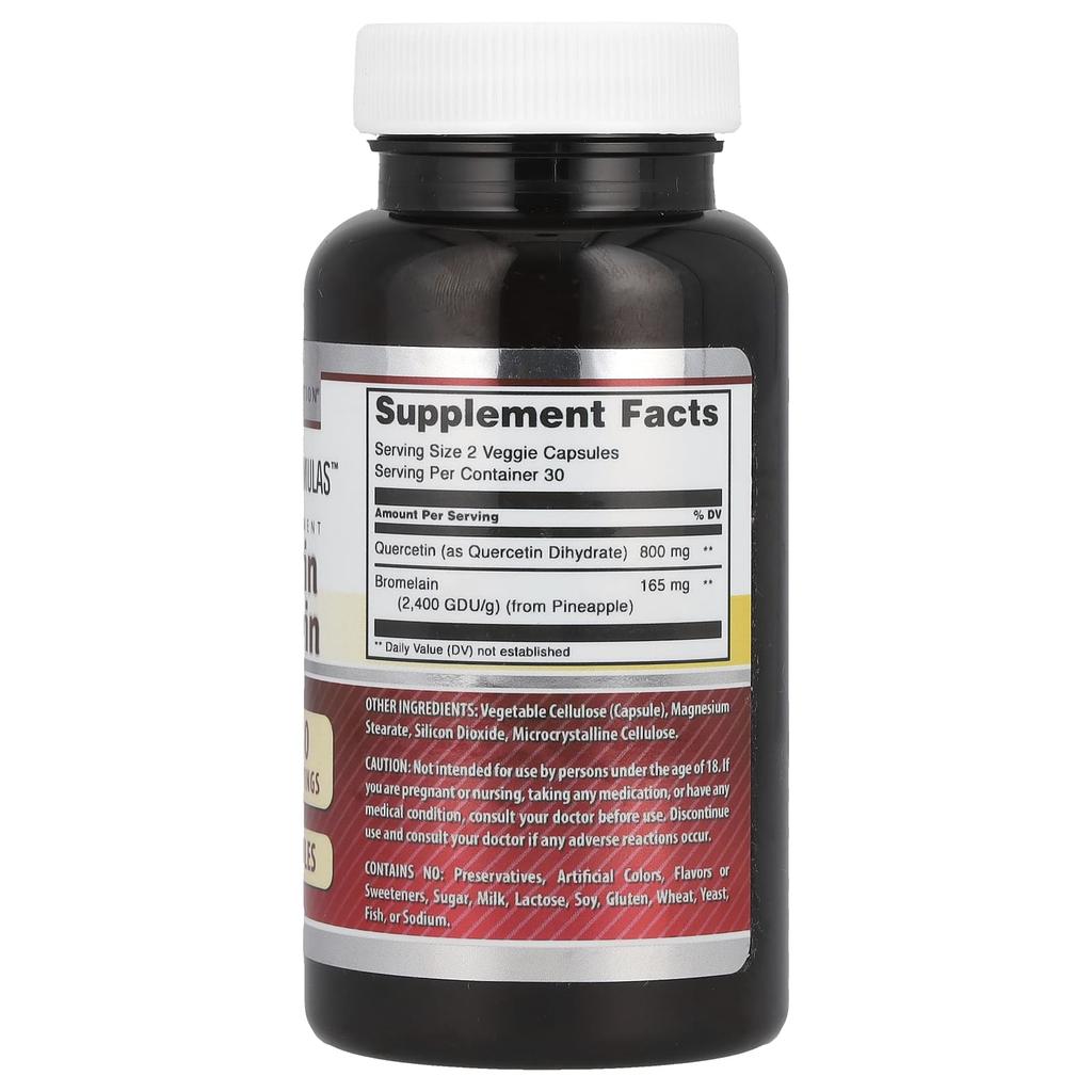 Quercetin-Bromelain, 60 pflanzliche Kapseln