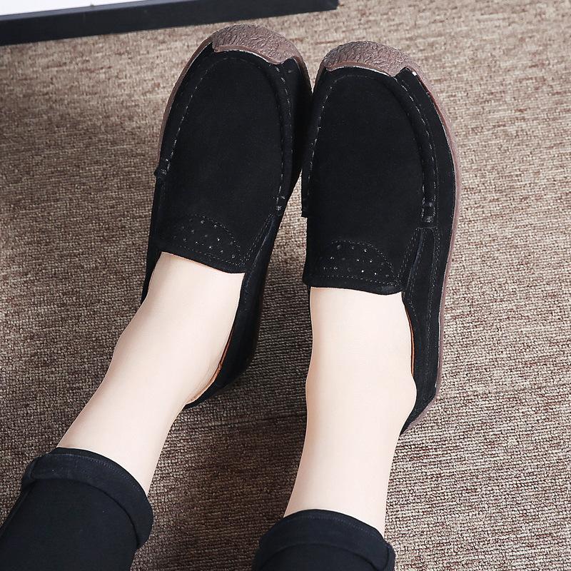 Mocassini in Vera Pelle Scarpe Basse Donna Primavera Estate Comode Sneaker Morbide Scarpe Casual di Alta Qualità Ballerine Slip On 42