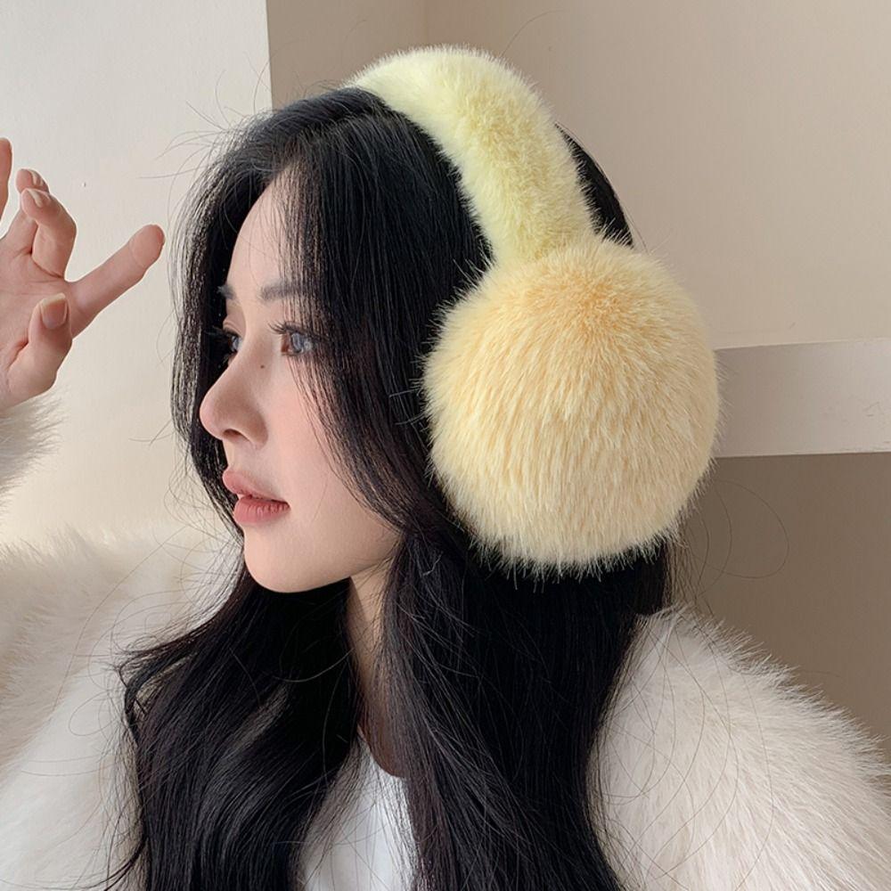 

Solid Color Imitation Fur Plush Earmuffs Ear Cap Foldable Ear Cover Soft Winter Earmuffs Men жёлтый