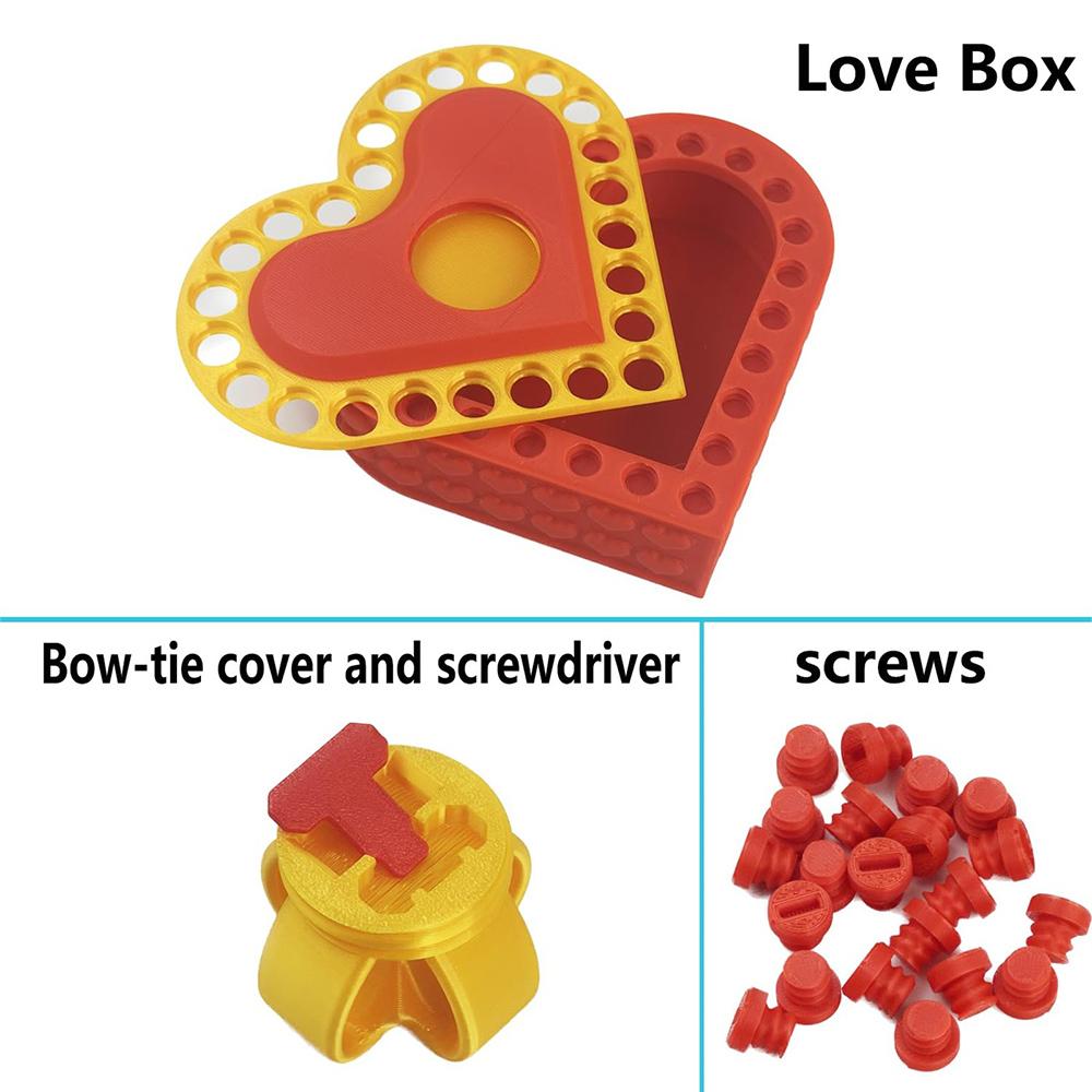 Latest 3D Printed Present Box Love Annoying Present Box With Screws Playful Prank Screw Box Colorful Exquisite Sundries Storage Container