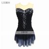 Black Sleeveless Figure Skating Dress Kids Adults Performance Costume Ice Outfit