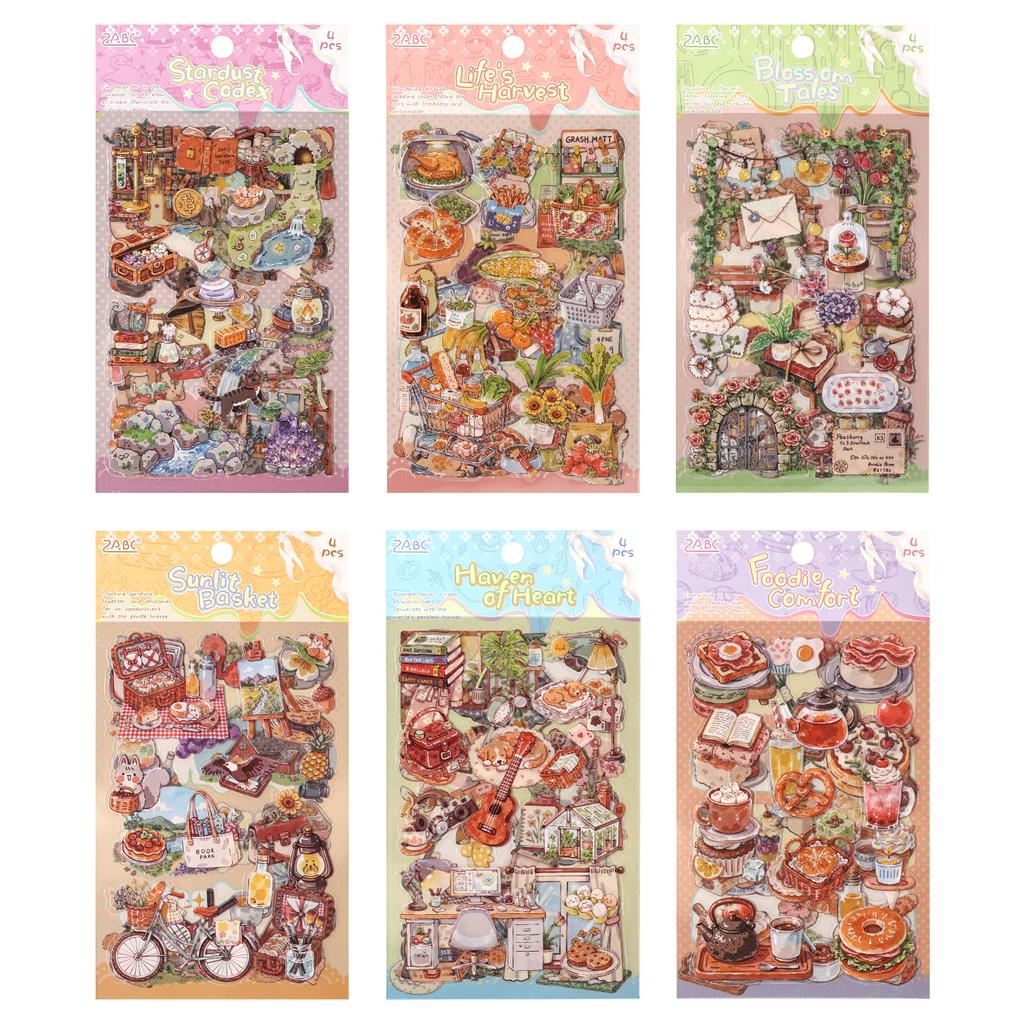 JIANWU Guide To Happiness Series Vintage Plant Flower Picnic Landscape Material Collage PET Sticker Creative Journal Stationery