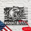 Customizable Name Metal Wall Art Military Patriotic Decor Living Room Gift