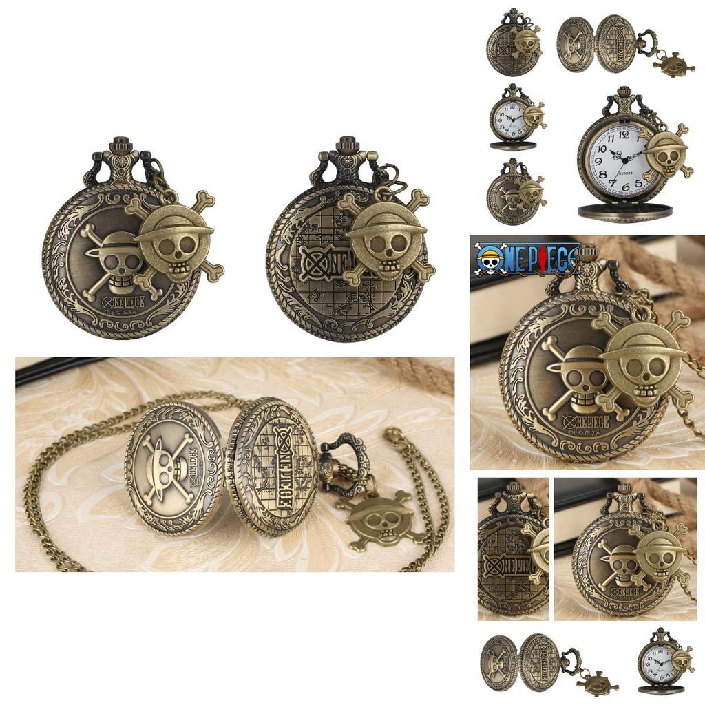 Anime One Piece Luffy Quartz Pocket Watch Retro Design With Prominent Logo Perfect Gift For Fans Lightweight And Portable Multi-functional