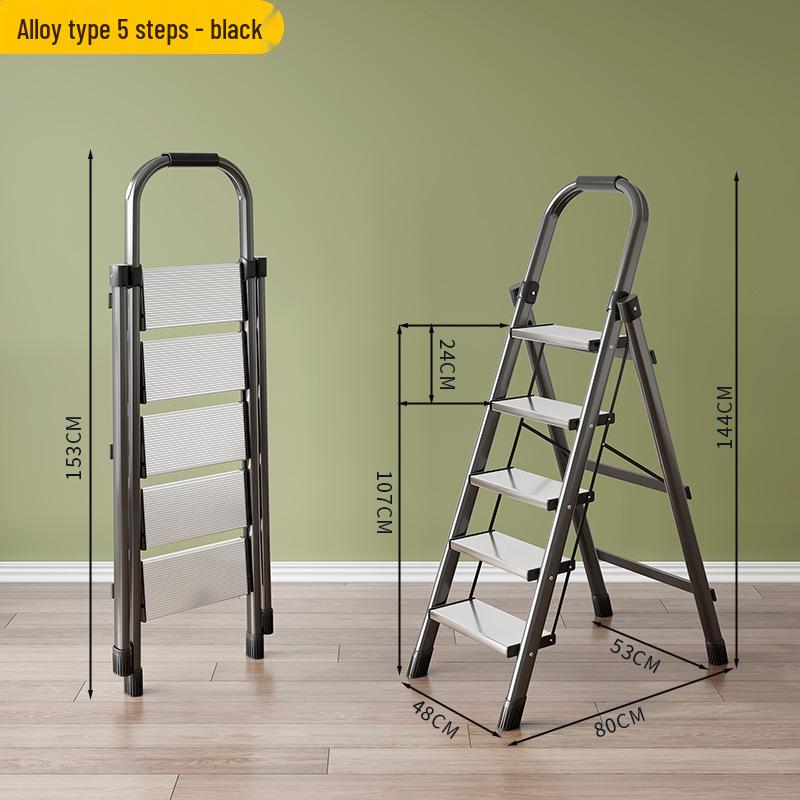 Multifunctional Carbon Steel Folding A-Frame Ladder for Indoor Use
