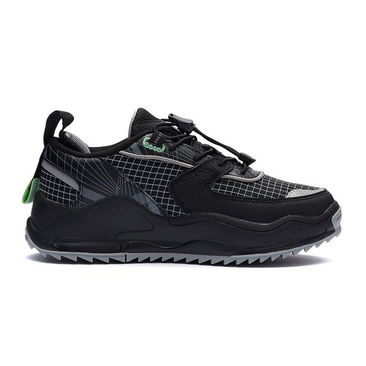 Li-Ning Reflective Non-Slip Shock Absorbing Durable Low-Top Kids Running Shoes Kids sneaker Black YKCR124-1