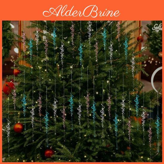 Pcs 12 Christmas Crystal Icicle Ornaments For Tree Hanging Clear Acrylic Icicles Ornaments For Christmas New Year Holiday Wedding Winter Party Decor
