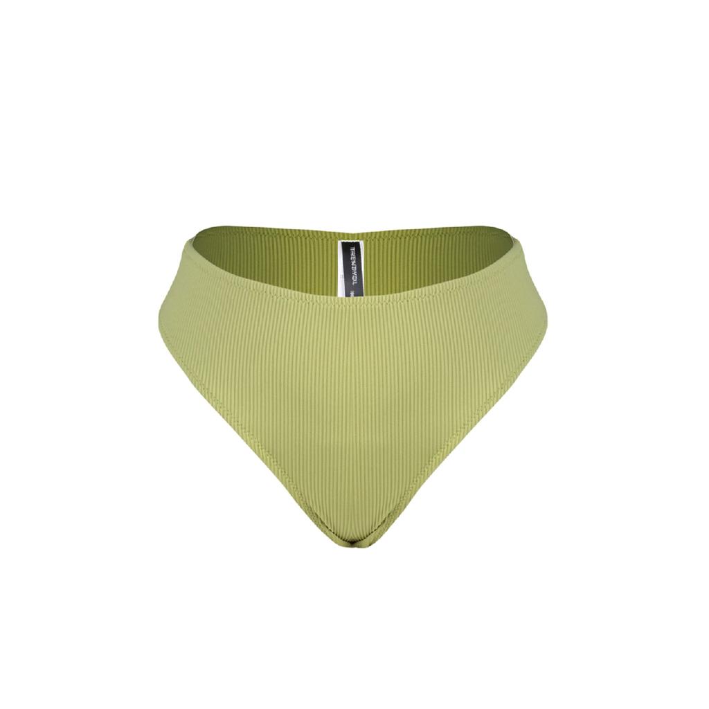 Black Textured High Waist Bikini Bottom Tbess23ba00128