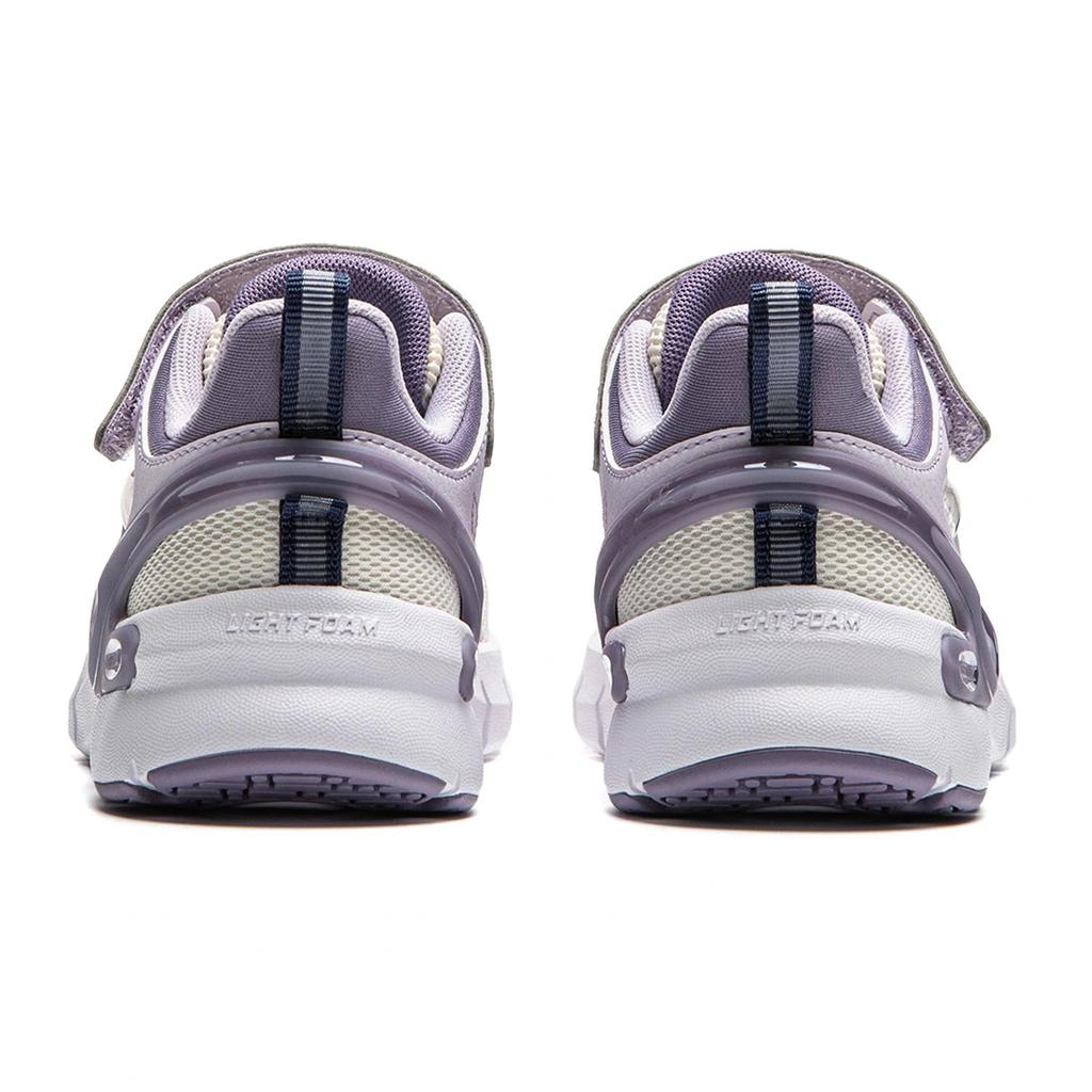 Li Ning Kids Sports Lifestyle Series Comfortable Versatile Lightweight Low-Top Casual Shoes Kids Sneaker Off-White Light-Purple YKNU062-2