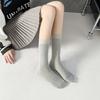 Women's Fall and Winter Angola Red Vertical Stripes Stockings Boneless Mid-calf Cotton Socks