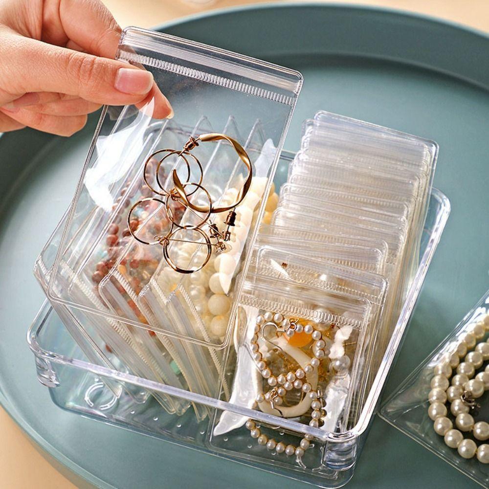 Exquisite Earrings Ring Storage Pouch Transparent Mini Gift Jewelry Pouch  Dustproof