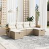 VidaXL Salon de Jardin avec Coussins 6 pcs, Canapés de Terrasse, Ensemble de Meubles de Patio, Mobilier d'Extérieur, Beige 3265559