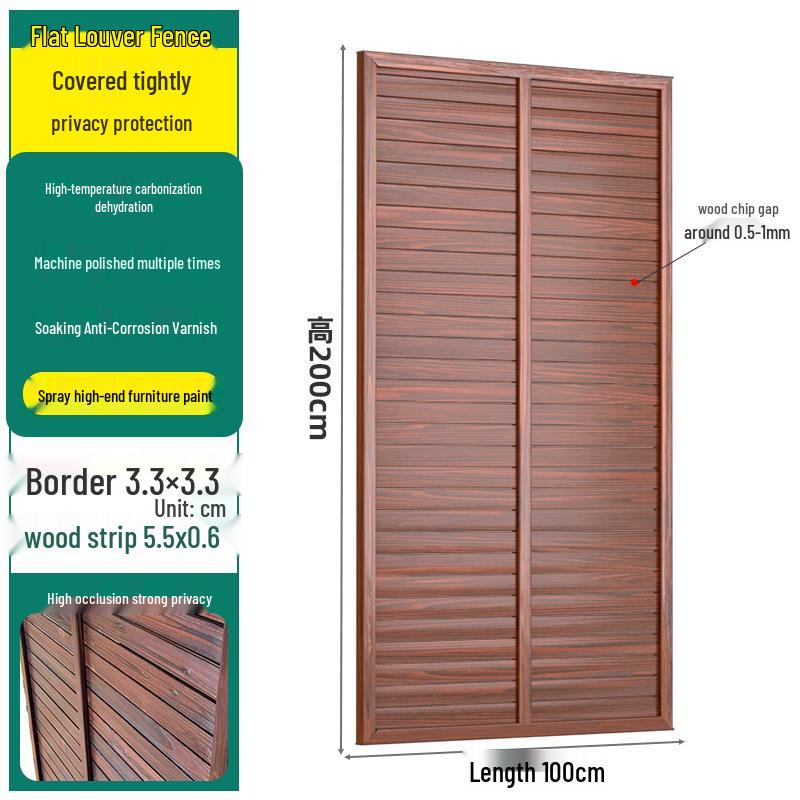 Outdoor Privacy Screen: Louvered Wood Fence for Gardens and Courtyards