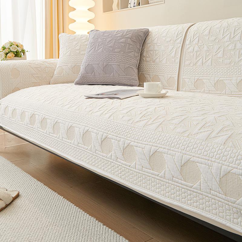 

Nordic Simple Solid Color Sofa Cushion Four Seasons Fabric Non-Slip Washed Cotton Seat Cushion Universal Modern Sofa Cover Towel 70*70cm