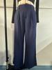 European & American Women's High-Waist Straight-Leg Business Casual Pants - Solid Color Draped Style (2026)