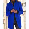 Casual Solid Color Stand-Neck Jacket with Print Design and Pockets for Autumn/Winter