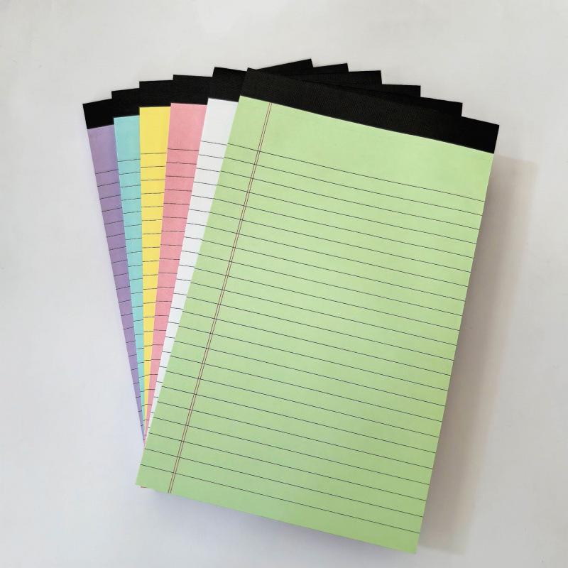 A5 Color Lined Sticky Note Pad - Tearable Memo Planner Notebook 12.7 x 20.3 cm