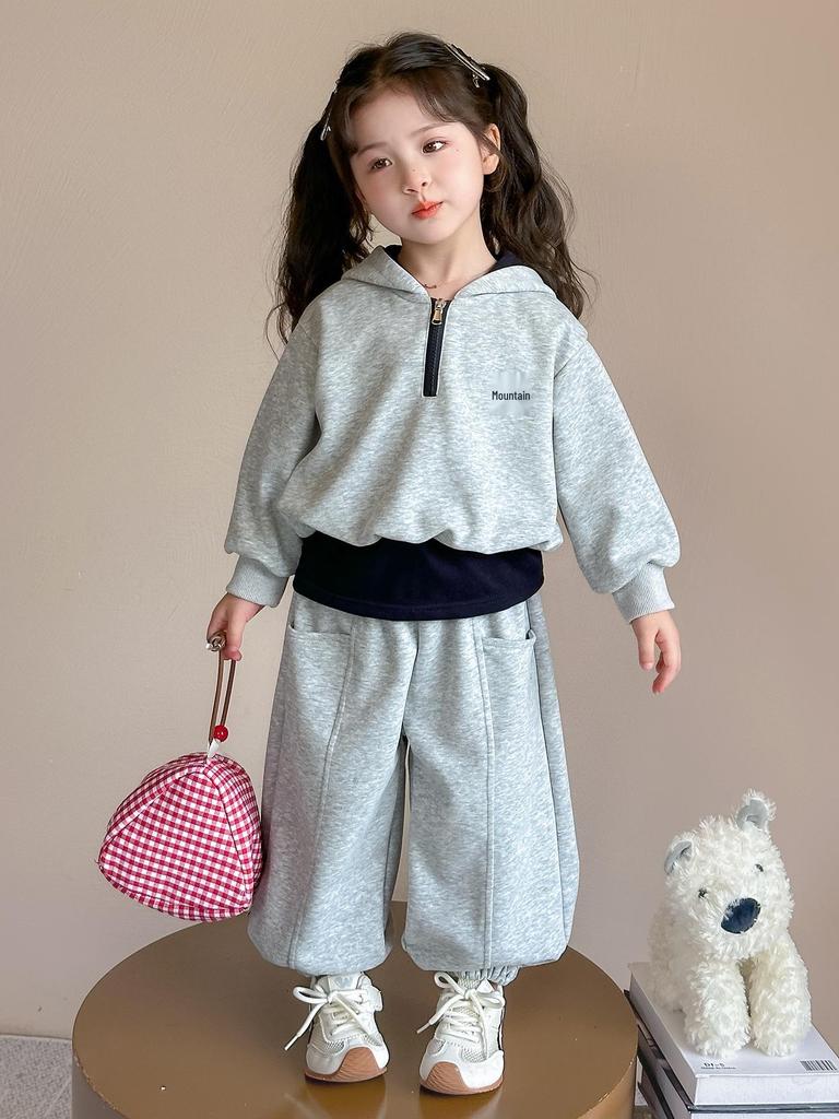 Höstens Sportset för Flickor 2025: Huvtröja med rosett för tidig höst