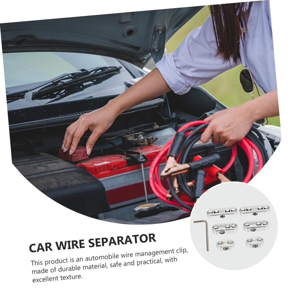 OSOLADY 1 Set Wire Separator Wire Loom Auto Wire Spark Plug Car Wire Separator Divider Ignition Wire Holder Silver Ab