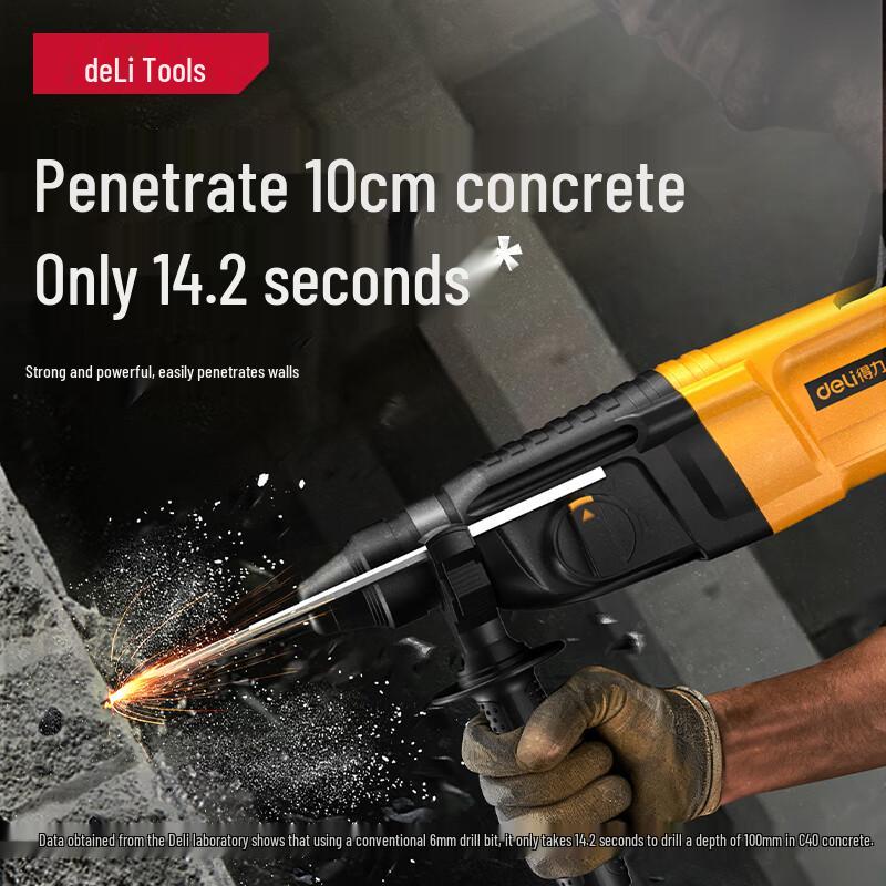 Deli Electric Rotary Hammer Drills and Demolition Picks CN plug (adapter included)