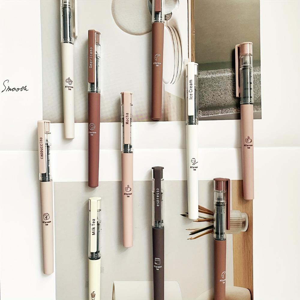 6 ThemenFlüssige Schnelltrocknende Tinte Neutralstift, Wischfester Soft-Touch-Stift zum NotizenmachenZeichnenSchul- und Bürobedarf, Schwarz