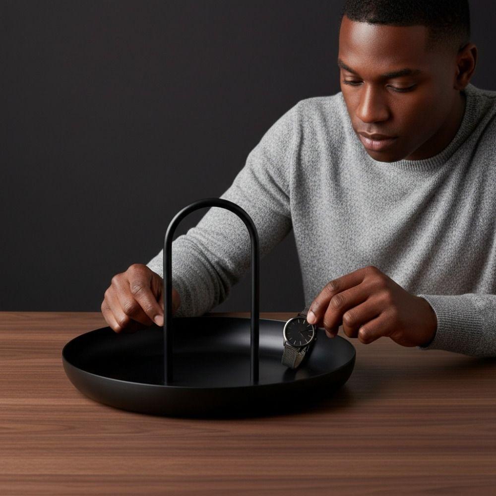 Servírovací podnos s rukojetí, slitina hliníku, kulatý podnos ABS, domácí dekorace, úložný podnos, stůl v jídelně