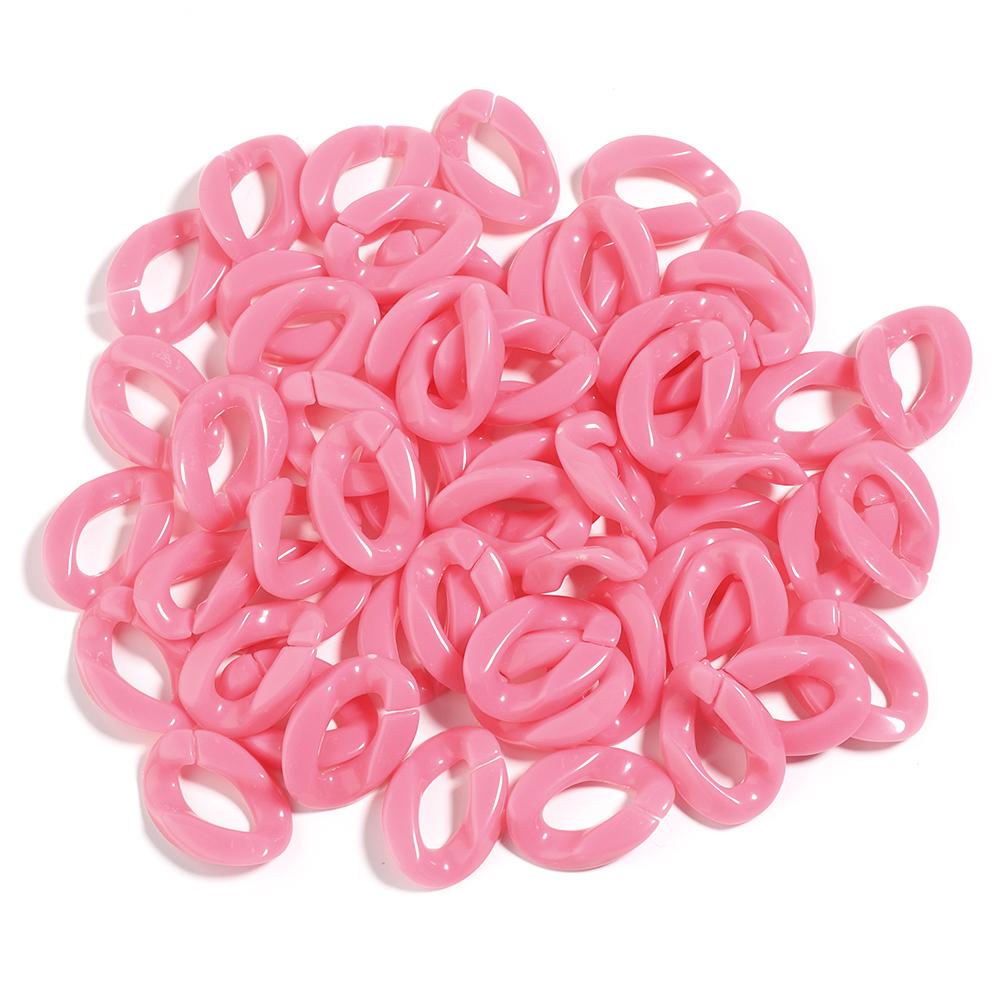 50pcs/Lot Colorful Acrylic Link Chain Buckle Beads For Necklace Bag Chains Connector Clasps DIY Necklace Clothing Jewelry Making