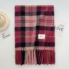 Korean Atmosphere Retro Plaid Scarf Women's Winter Imitation Cashmere Long Thick Warm Scarf Versatile Trend Scarf