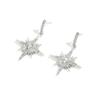 European and American cold wind star earrings women's trend sweet and irregular octagram diamond-set light luxury earrings