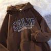 Women Hoodies Oversized Drop shoulder Fashion Loose Fleece Autumn Winter Printed Letter Pullover Aesthetic Sweatshirts 2025 New